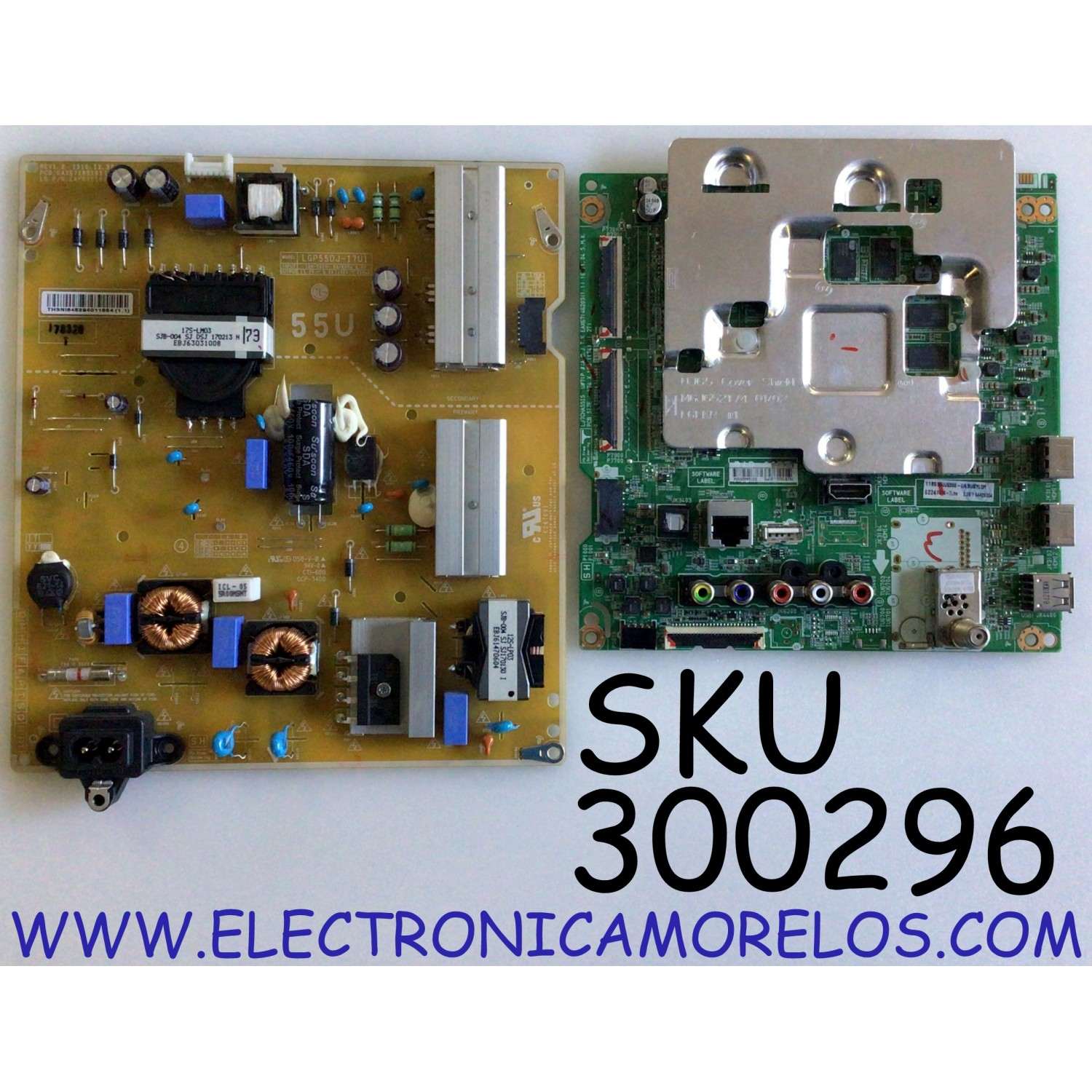 KIT DE TARJETAS PARA TV LG / NUMERO DE PARTE MAIN EBT64426304 / EAX67146203 / EAX67146203(1.1) / FUENTE EAY64529401 / EAX67189101 / 64529401 / EAX67189101(1.4) / LGP55DJ-17U1 / PANEL NC550DGG-AAFX3 / MODELO 55UJ6300-UA / 55UJ6300-UA.BUSYLOR